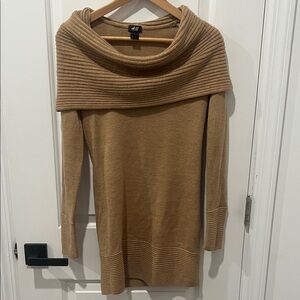 H&M Camel Cowl Neck‎ Sweater Dress, Size Small